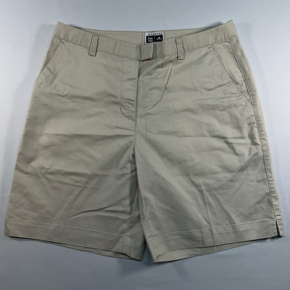 Adidas‎ Womens Golf Shorts Khaki Tan Stretch Cotton Blend Size 10 Activewear